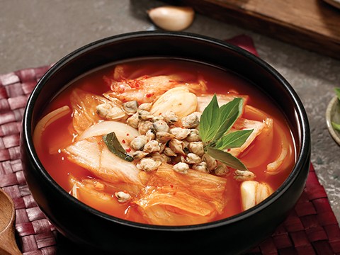 canh hen kim chi Canh hến kim chi