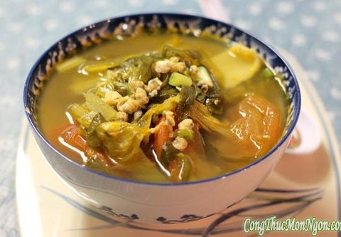 canh hen nau dua cai chua Canh hến nấu dưa cải chua