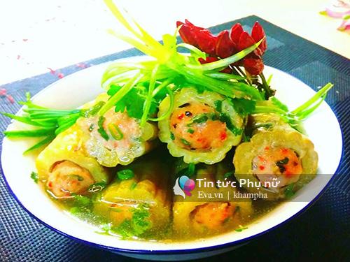 Canh khổ qua nhồi tôm thơm ngon, bổ dưỡng