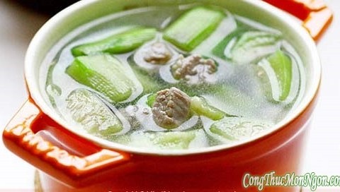 canh muop nau thit Canh mướp nấu thịt