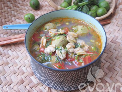 canh ngao nau sau chua thanh ngon mieng Canh ngao nấu sấu chua thanh ngon miệng