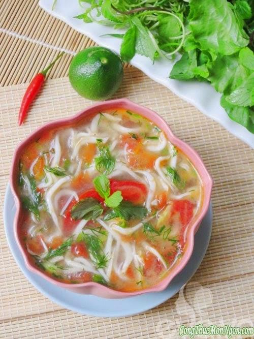 Canh riêu cá ngần chua chua ngon cơm