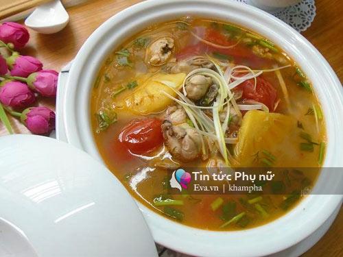 Canh riêu hàu chua chua, béo ngậy đầy bổ dưỡng