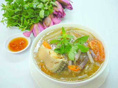 canh sung nem tuong hot dau phong Canh súng nêm tương hột, đậu phộng