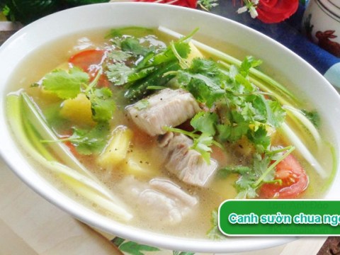 canh suon chua ngot de nau de an Canh sườn chua ngọt dễ nấu, dễ ăn