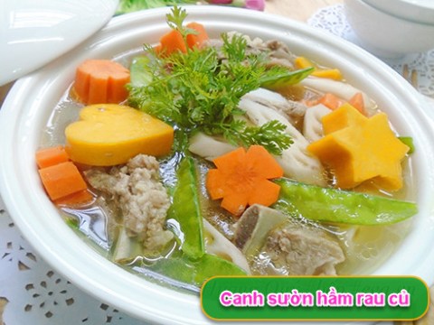 canh suon ham rau cu bo duong Canh sườn hầm rau củ bổ dưỡng