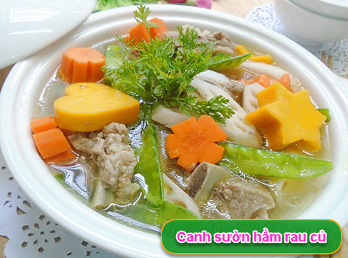 Canh sườn hầm rau củ bổ dưỡng