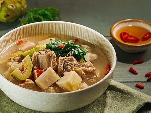 canh suon mit non trai va Canh sườn mít non trái vả