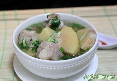 canh suon non nau qua sa ke bo duong Canh sườn non nấu quả sa kê bổ dưỡng