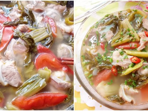 canh suon sun nau dua chua don gian troi com Canh sườn sụn nấu dưa chua đơn giản trôi cơm