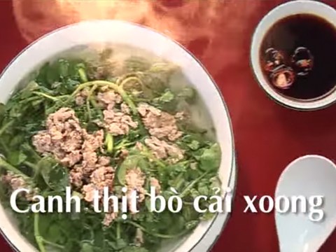 canh thit bo cai Canh thịt bò cải xoong