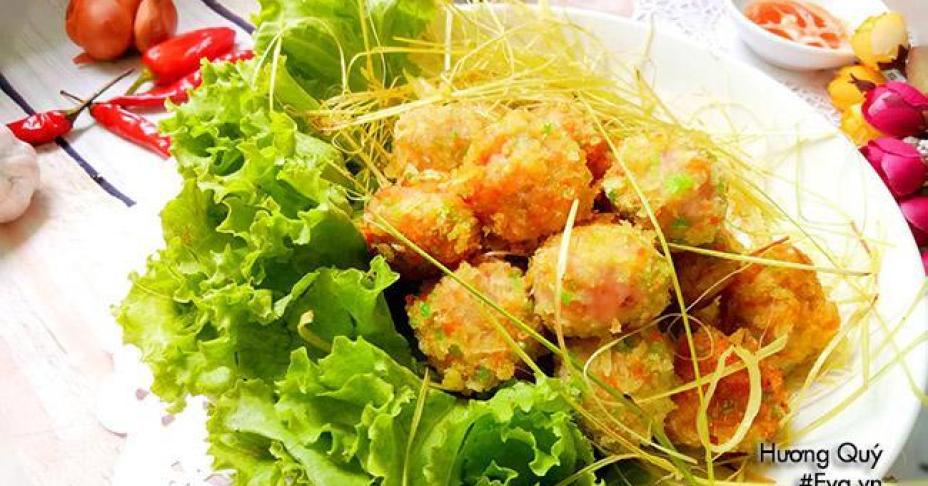 Chả tôm thịt nhân phô mai chiên giòn rụm bé nào cũng mê