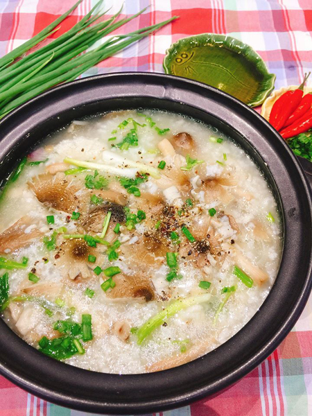 Cháo nấm mối ngọt thơm, thanh đạm