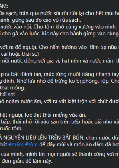 Chia sẻ công thức làm bún thang đơn giản, nàng vợ đảm khiến chị em Yêu bếp tranh cãi khi thay rau răm bằng nguyên liệu này