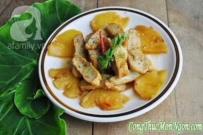 Chua ngọt đậm đà món chả cá kho dứa