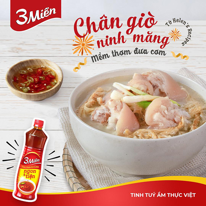 Cơm ngoài sao bằng cơm mẹ nấu với công thức chân giò ninh măng từ Helen’s Recipes