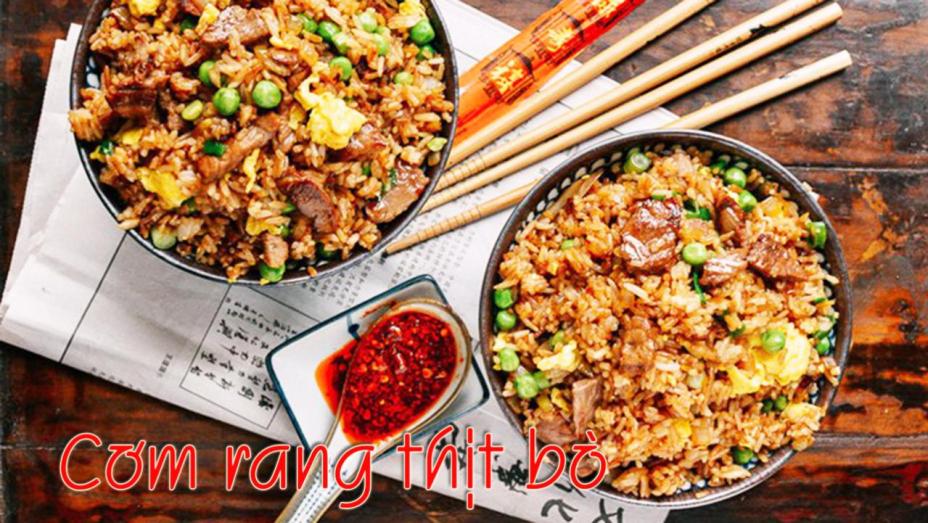 Cơm rang thịt bò chắc bụng cho bữa sáng