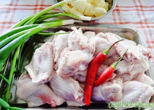 Công thức làm món cánh gà xào dứa