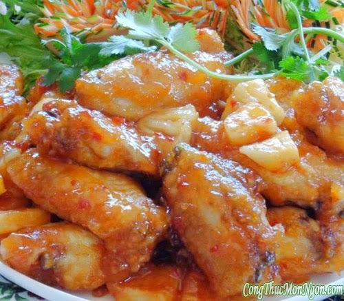 Công thức làm món cánh gà xào dứa
