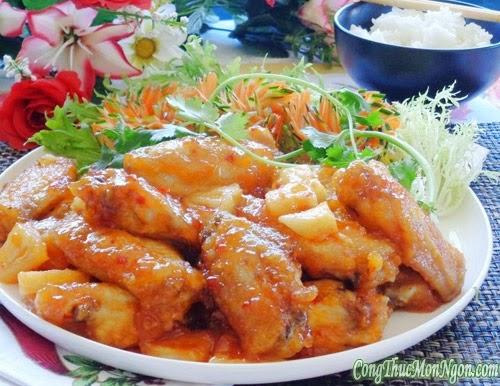 Công thức làm món cánh gà xào dứa