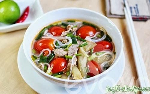 Công thức món bún thịt nấu chua