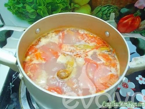 Công thức món canh ngao chua dọc mùng