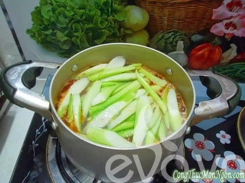 Công thức món canh ngao chua dọc mùng