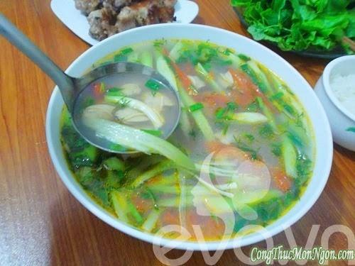 Công thức món canh ngao chua dọc mùng