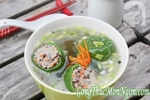 Công thức nấu món canh ớt chuông nhồi thịt