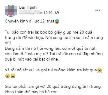 dan con dap trung vao bat me dung hinh nhin chien tich Dặn con 'đập trứng vào bát', mẹ đứng hình nhìn chiến tích