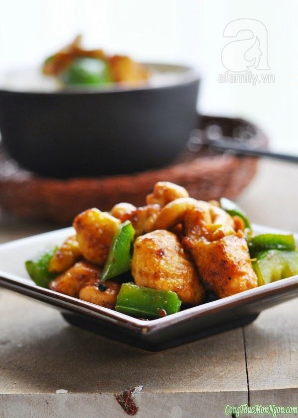 Gà xào hạt điều bùi thơm lạ miệng