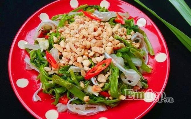 Nộm rau muống tai heo giòn mát, ngon cơm