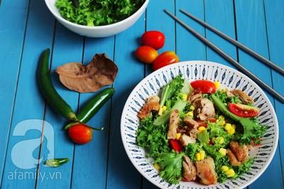 Giữ dáng hiệu quả với món salad gà đầy màu sắc