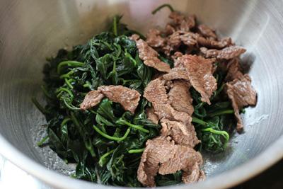 Gỏi rau lang thịt bò - món mới nhiều người thích