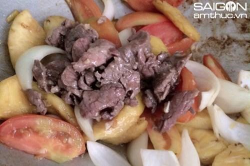 Hấp dẫn bò xào thơm chua ngọt