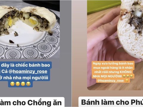 hoa minzy phan biet doi xu lam banh cho chong va cho duc phuc khac mot troi mot v Hòa Minzy "phân biệt đối xử", làm bánh cho chồng và cho Đức Phúc khác một trời một vực