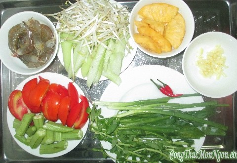 huong dan lam mon canh chua tom Hướng dẫn làm món canh chua tôm