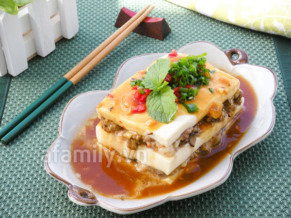 Hướng dẫn làm món đậu phụ non hấp tôm thịt