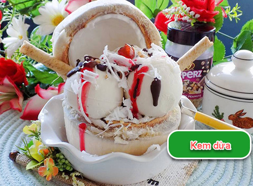 Kem dừa thơm mát, lạnh tê lưỡi cho ngày hè