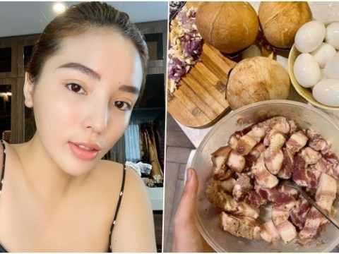 ky duyen nau thit kho hot vit Kỳ Duyên nấu thịt kho hột vịt