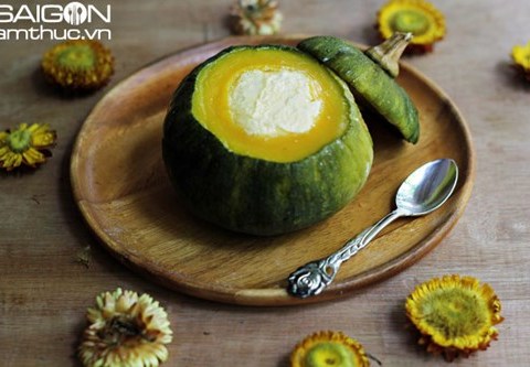 mat lim quyen ru banh flan bi do Mát lịm quyến rũ bánh flan bí đỏ