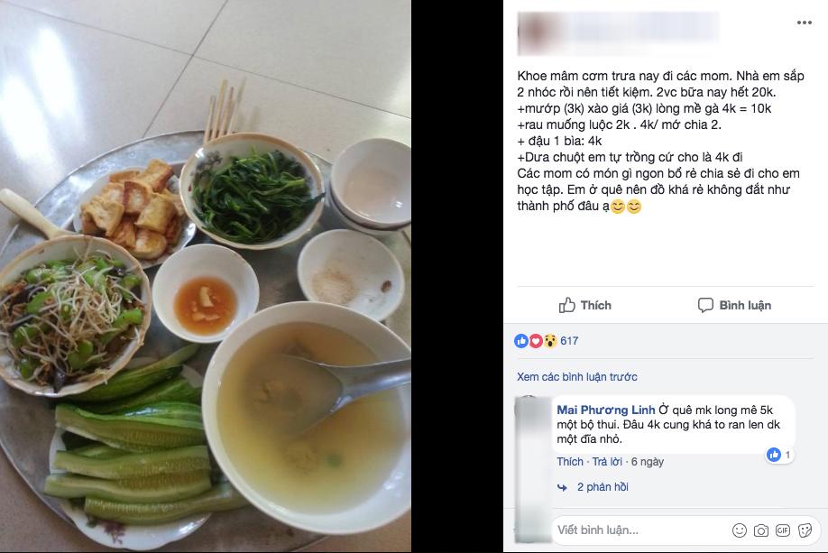 Mẹ bầu ăn mâm cơm 2 người 20 nghìn, mỗi lòng gà là "đạm", chị em nhìn lại khen ngon