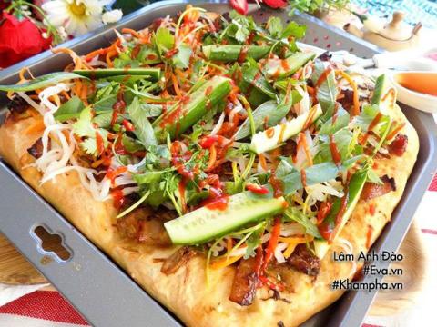 me dam tro tai lam banh mi kieu pizza cho be an choi cuoi tuan Mẹ đảm trổ tài làm bánh mì kiểu pizza cho bé ăn chơi cuối tuần