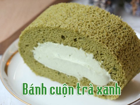 mem min ngot ngao mon banh cuon tra Mềm mịn ngọt ngào món bánh cuộn trà xanh