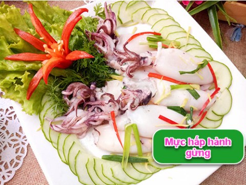 muc hap gung tuoi ngon cho dip cuoi tuan Mực hấp gừng tươi ngon cho dịp cuối tuần