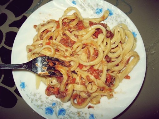 Mỳ ý bò băm