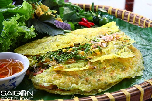 Ngon lạ bánh xèo bông điên điển