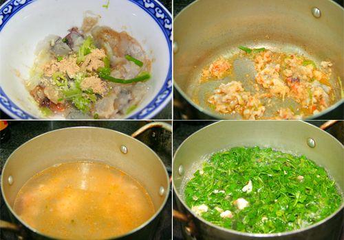 Ngọt mát canh cải xoong nấu tôm tươi