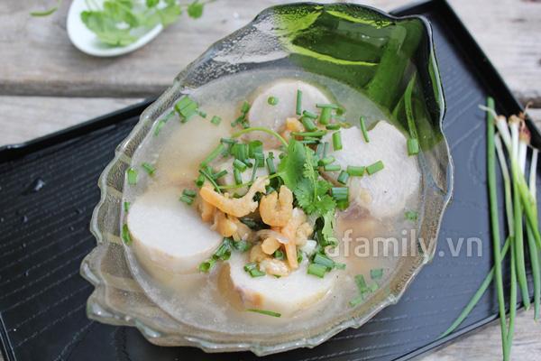 Ngọt thơm món canh khoai sọ nấu tôm khô