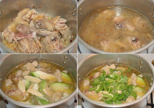 Ngọt vị canh bí nấu thịt gà